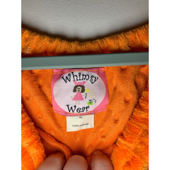 Whimsy Wear Girls Orange Clemson Tigers Dress Fuzzy Velour Size 6 Tiger Paw - Picture 3 of 5